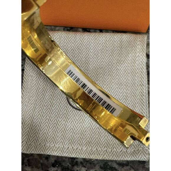 Hermes H Clic Bracelet Bangle Gold Tone / Black w/ Box & Dust Bag - TS 335929 - Picture 7 of 11